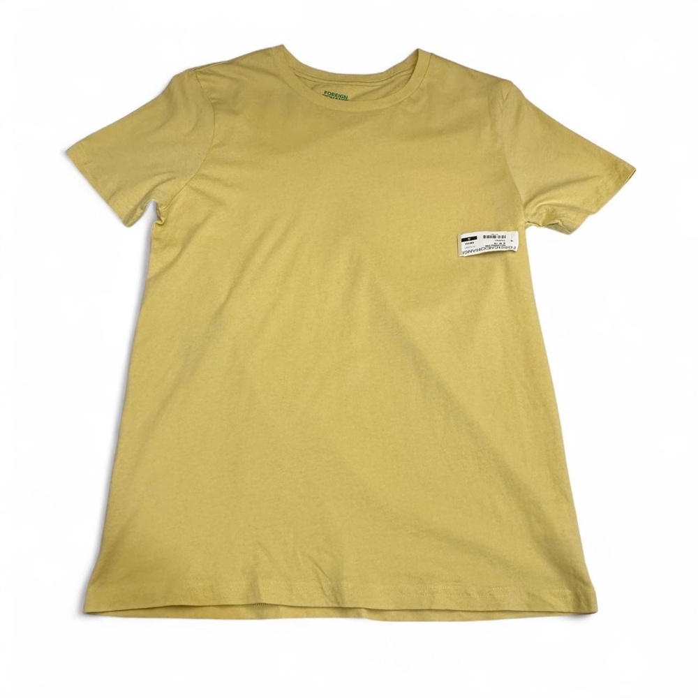 NWT Foreign Exchange Shirt Mens S Yellow Plain Classic Soft Tee